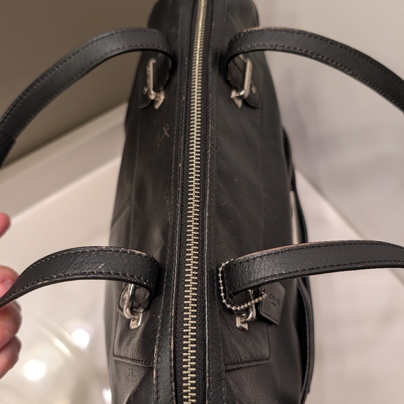 🖤EUC Coach Taylor Bette Genuine Smooth Leather Shoulder Satchel Bag, Black, LG - Picture 14 of 16